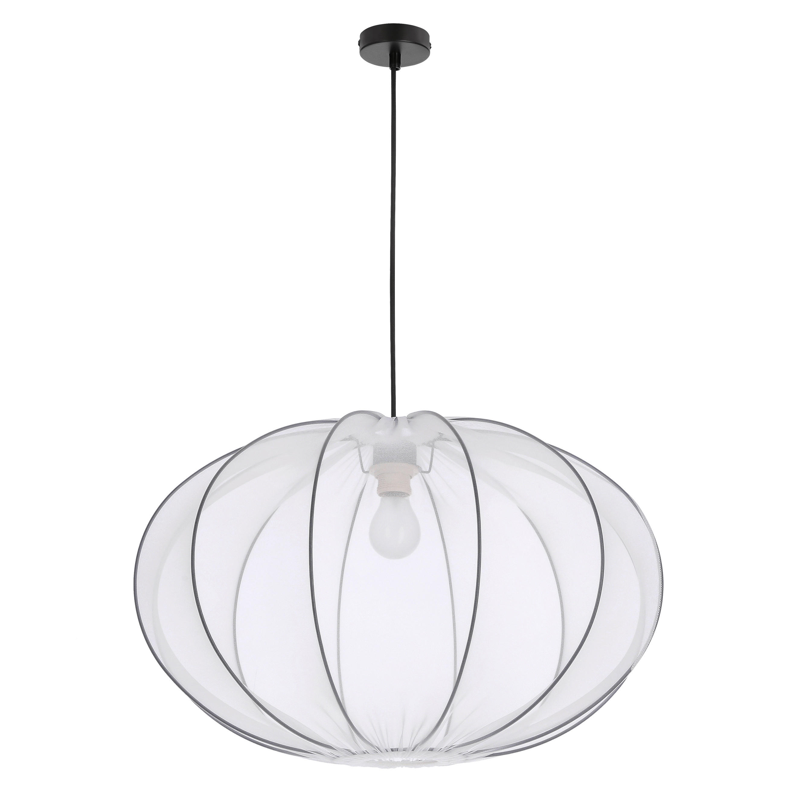 PENDELLEUCHTE 60/60/135 cm  - Schwarz/Weiß, KONVENTIONELL, Kunststoff/Metall (60/60/135cm)