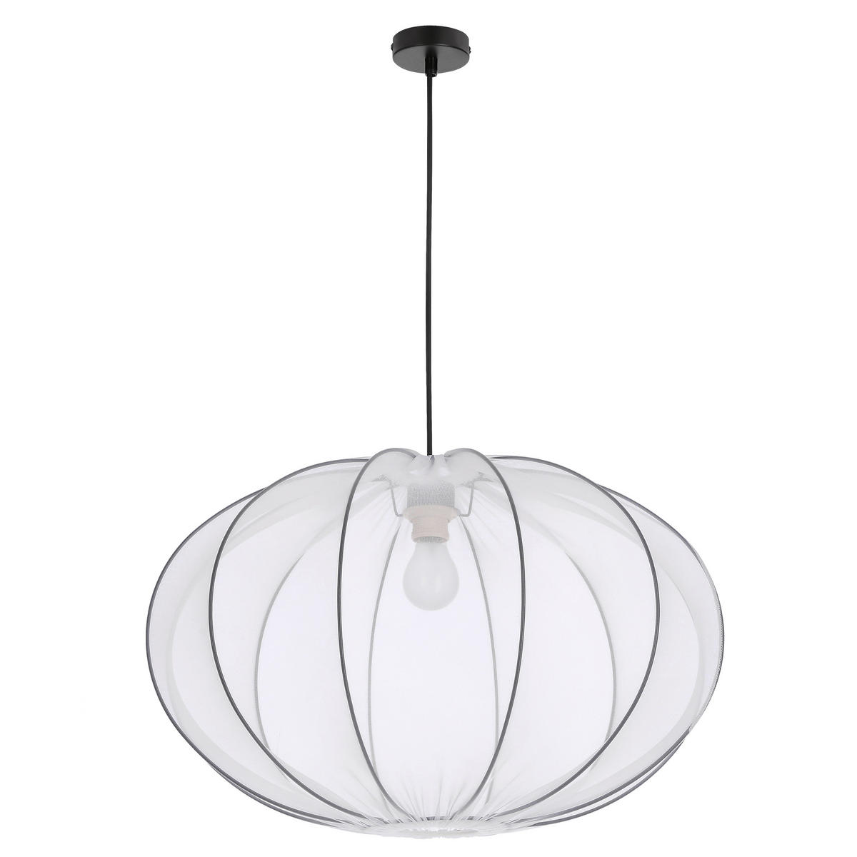 PENDELLEUCHTE 60/60/135 cm  - Schwarz/Weiß, KONVENTIONELL, Kunststoff/Metall (60/60/135cm)