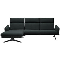 ECKSOFA in Flachgewebe Anthrazit  - Anthrazit/Schwarz, Design, Textil/Metall (152/259cm) - Dieter Knoll