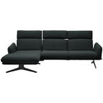 ECKSOFA in Flachgewebe Anthrazit  152/259 cm  - Anthrazit/Schwarz, Design, Textil/Metall (152/259cm) - Dieter Knoll
