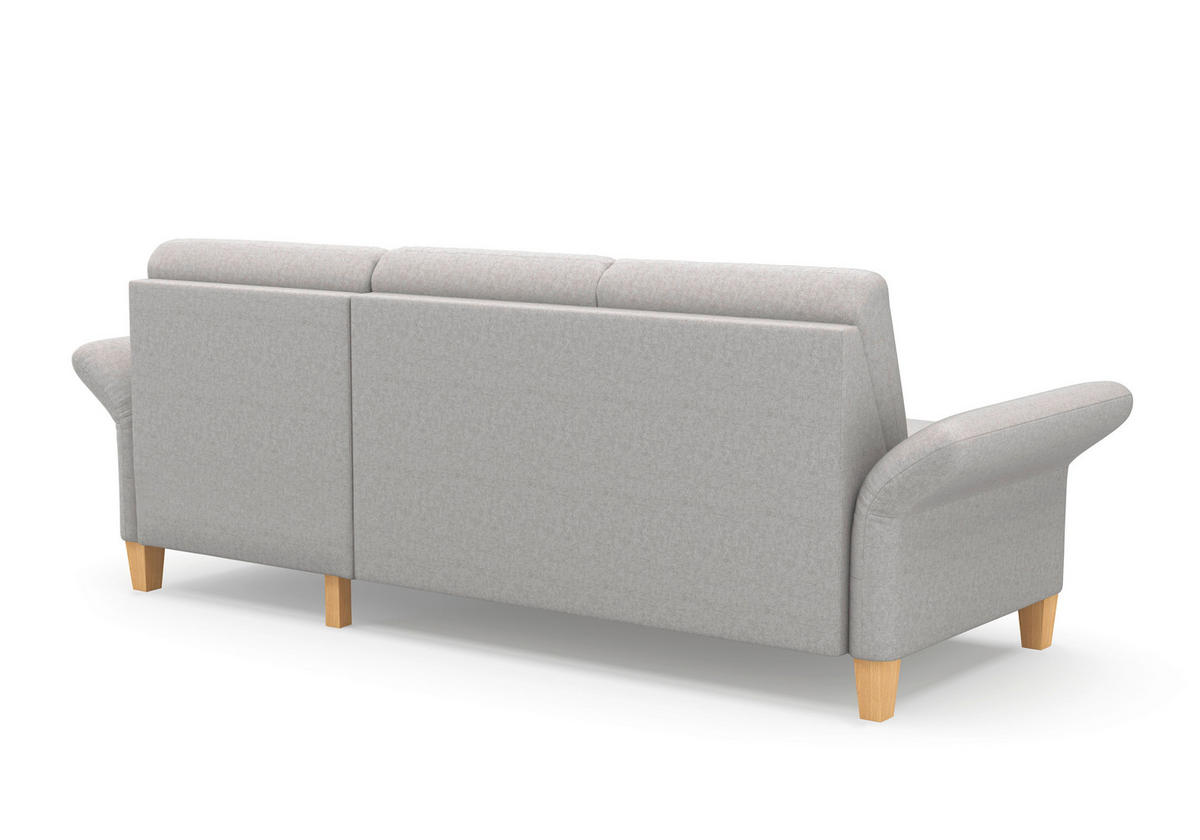 ECKSOFA ROCHELLE E Hellgrau Flachgewebe  - Eichefarben/Hellgrau, KONVENTIONELL, Holz/Textil (251/164cm) - Sit & More