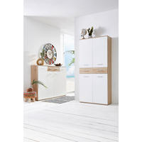 SCHUHSCHRANK 90/195/35 cm  - Weiss/Eichefarben, Design, Holzwerkstoff/Kunststoff (90/195/35cm) - Xora