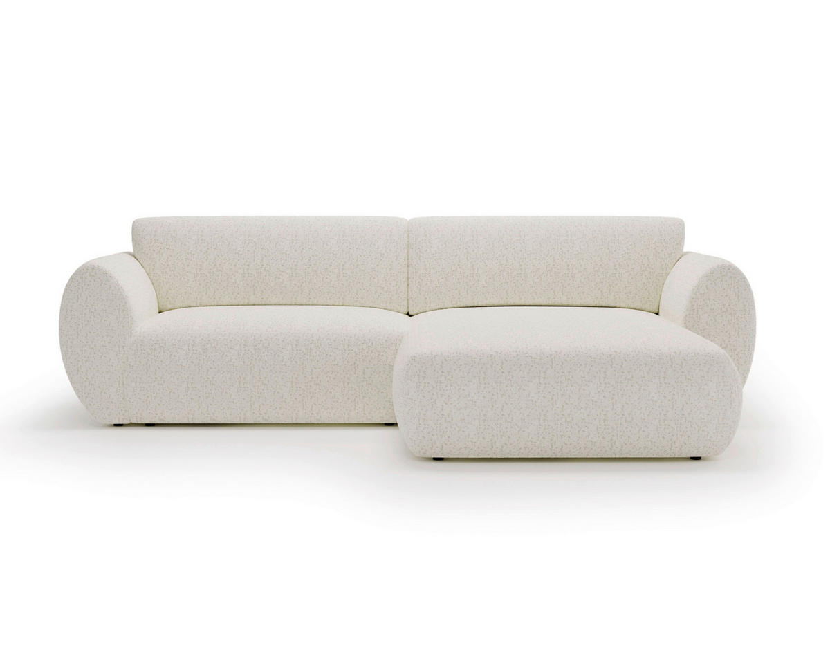 ECKSOFA Chenille Creme  - Creme/Schwarz, Design, Kunststoff/Textil (288/170cm) - Livetastic