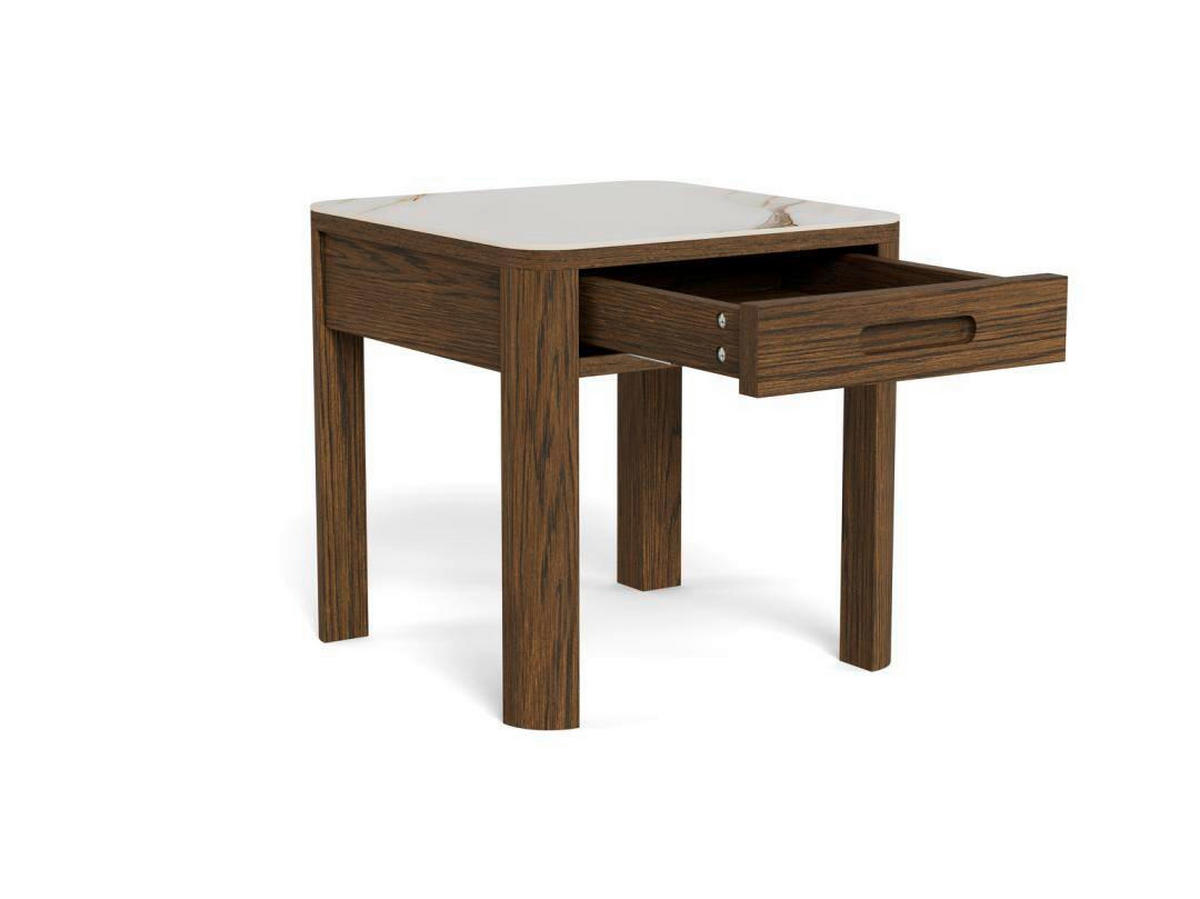 SIDOBORD i keramik, trämaterial  - vit/brun, Modern, trämaterial/keramik (45/45/45cm) - Best Price
