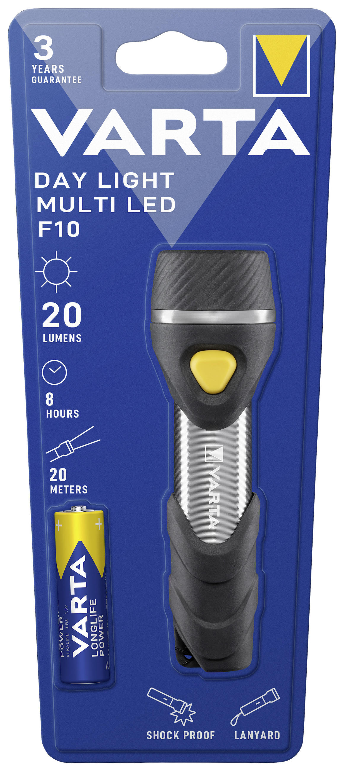 TASCHENLAMPE - Basics, Kunststoff/Metall (3,79/12,67cm) - Varta