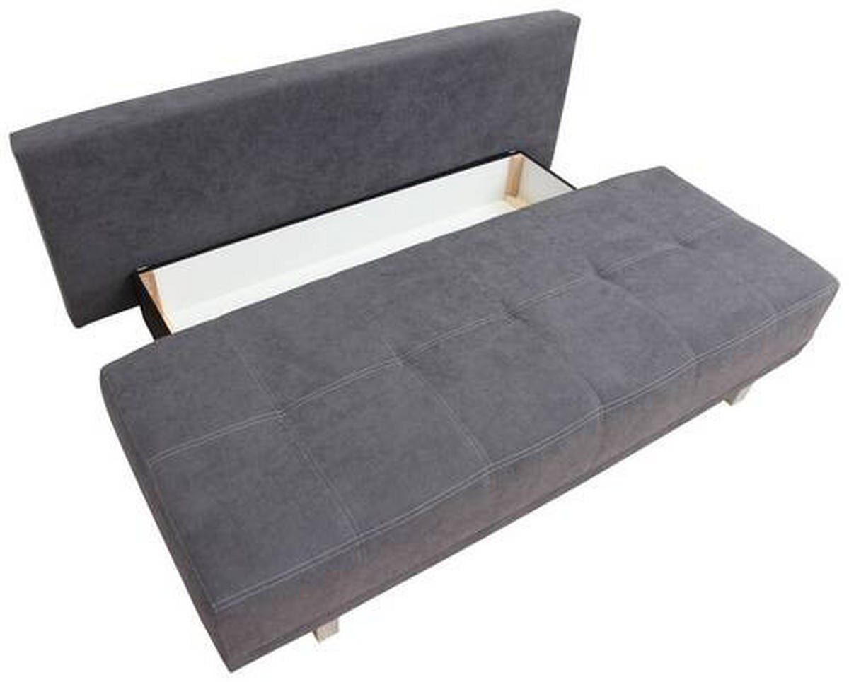 SCHLAFSOFA  mit Schlafen auf Sitzhöhe, Rücken echt Samt Anthrazit  - Chromfarben/Anthrazit, Design, Kunststoff/Textil (194/77/89cm) - MID.YOU
