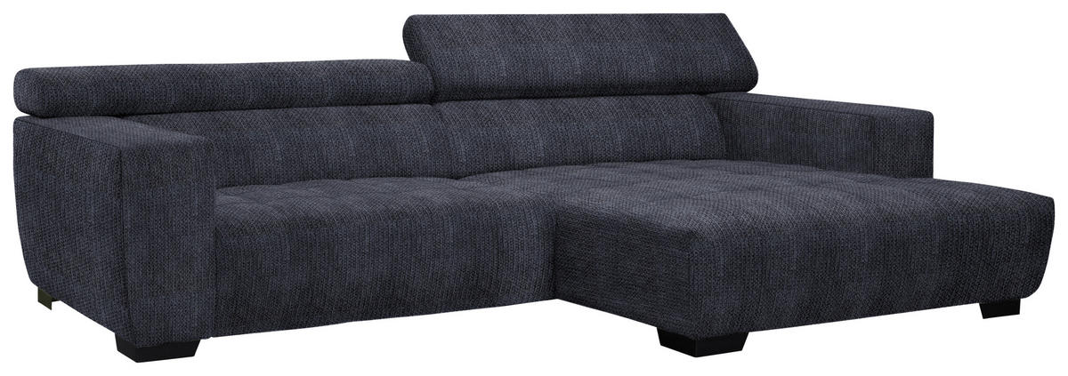 ECKSOFA in Webstoff Dunkelgrau  - Dunkelgrau/Schwarz, Konventionell, Textil/Metall (279/182cm) - Hom`in