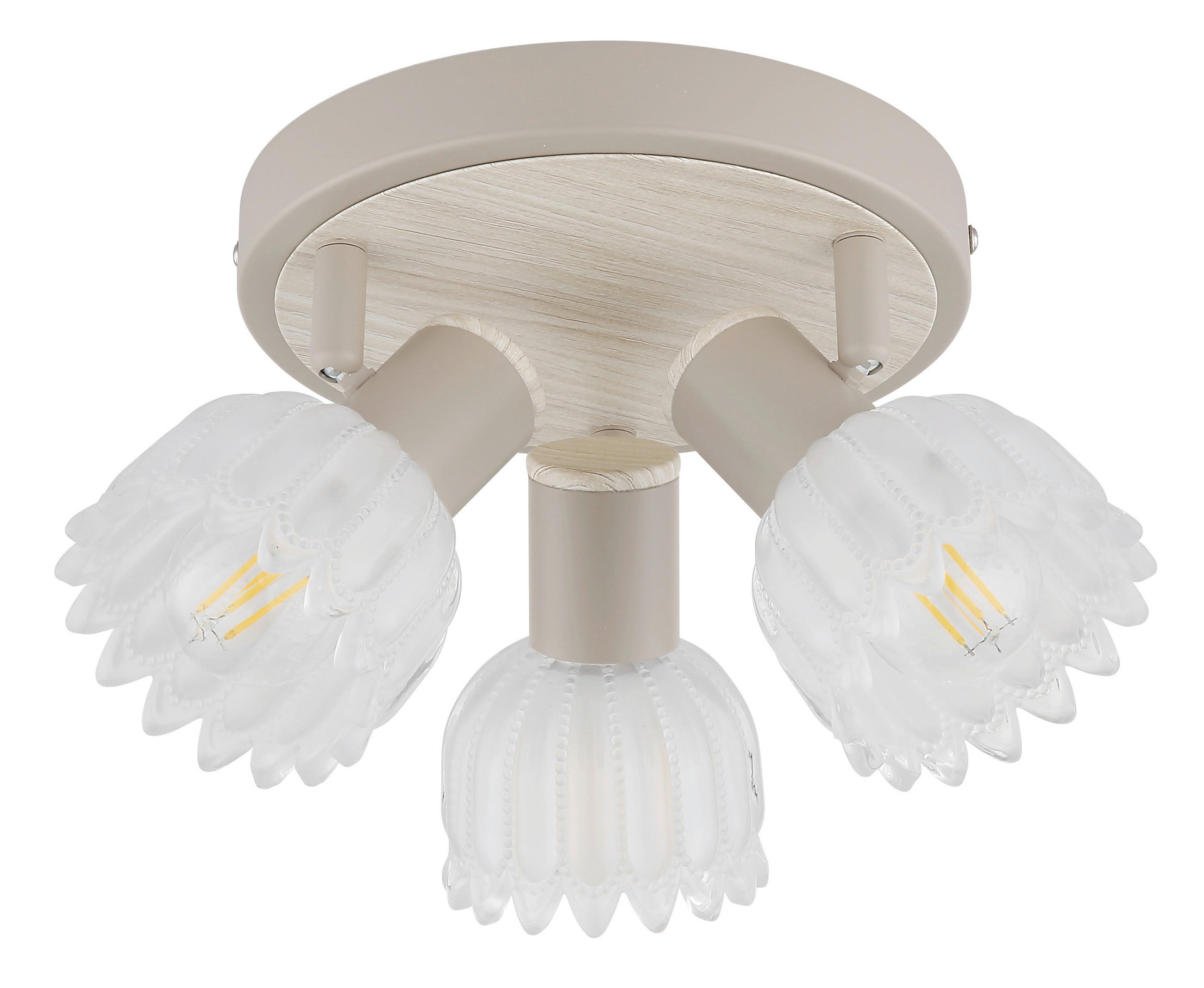 STRAHLER 34/12,5 cm   - Sandfarben, KONVENTIONELL, Glas/Metall (34/12,5cm) - Globo