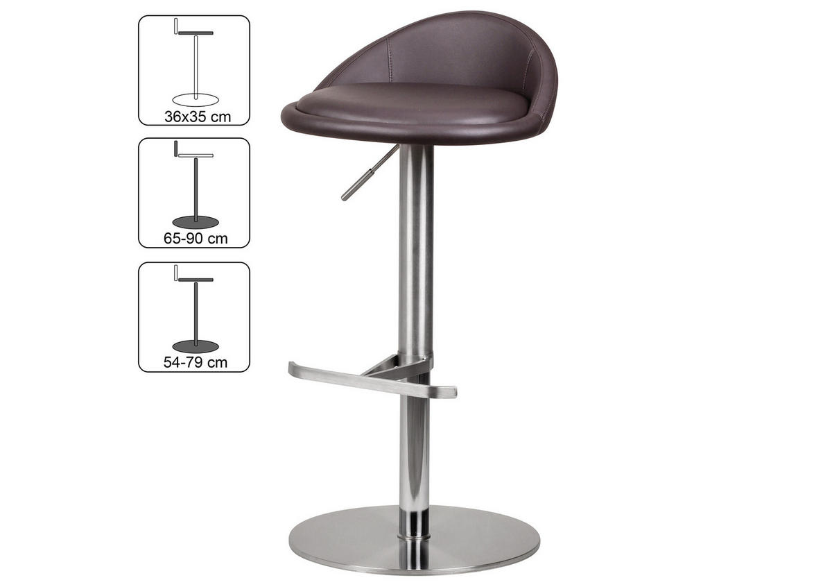 BÁRSZÉK textil barna  - barna/ezüstszínű, Modern, textil/fém (43/54-79/43cm) - MID.YOU