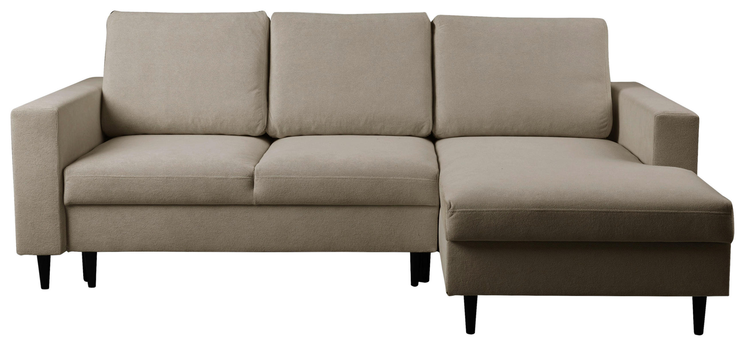 ECKSOFA Hellbraun Struktur  - Hellbraun/Schwarz, MODERN, Holz/Kunststoff (230/145cm) - MID.YOU