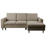 ECKSOFA in Struktur Hellbraun  - Hellbraun/Schwarz, MODERN, Holz/Kunststoff (230/145cm) - Carryhome