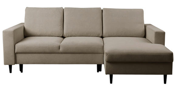 ECKSOFA  in Struktur Hellbraun  - Hellbraun/Schwarz, MODERN, Holz/Kunststoff (230/145cm) - Carryhome