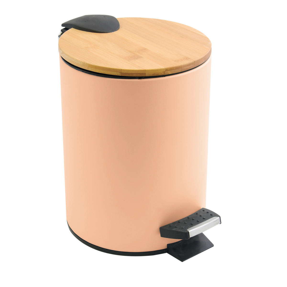 TRETEIMER 3 l  Metall, Naturmaterialien  - Schwarz/Orange, Basics, Naturmaterialien/Kunststoff (17/17/22.5cm) - Spirella