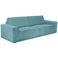 3-SITZER-SOFA Cord Türkis  - Türkis/Schwarz, KONVENTIONELL, Kunststoff/Textil (248/76/95cm) - Carryhome