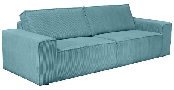 3-SITZER-SOFA Cord Türkis - Türkis/Schwarz, KONVENTIONELL, Kunststoff/Textil (248/76/95cm) - Carryhome