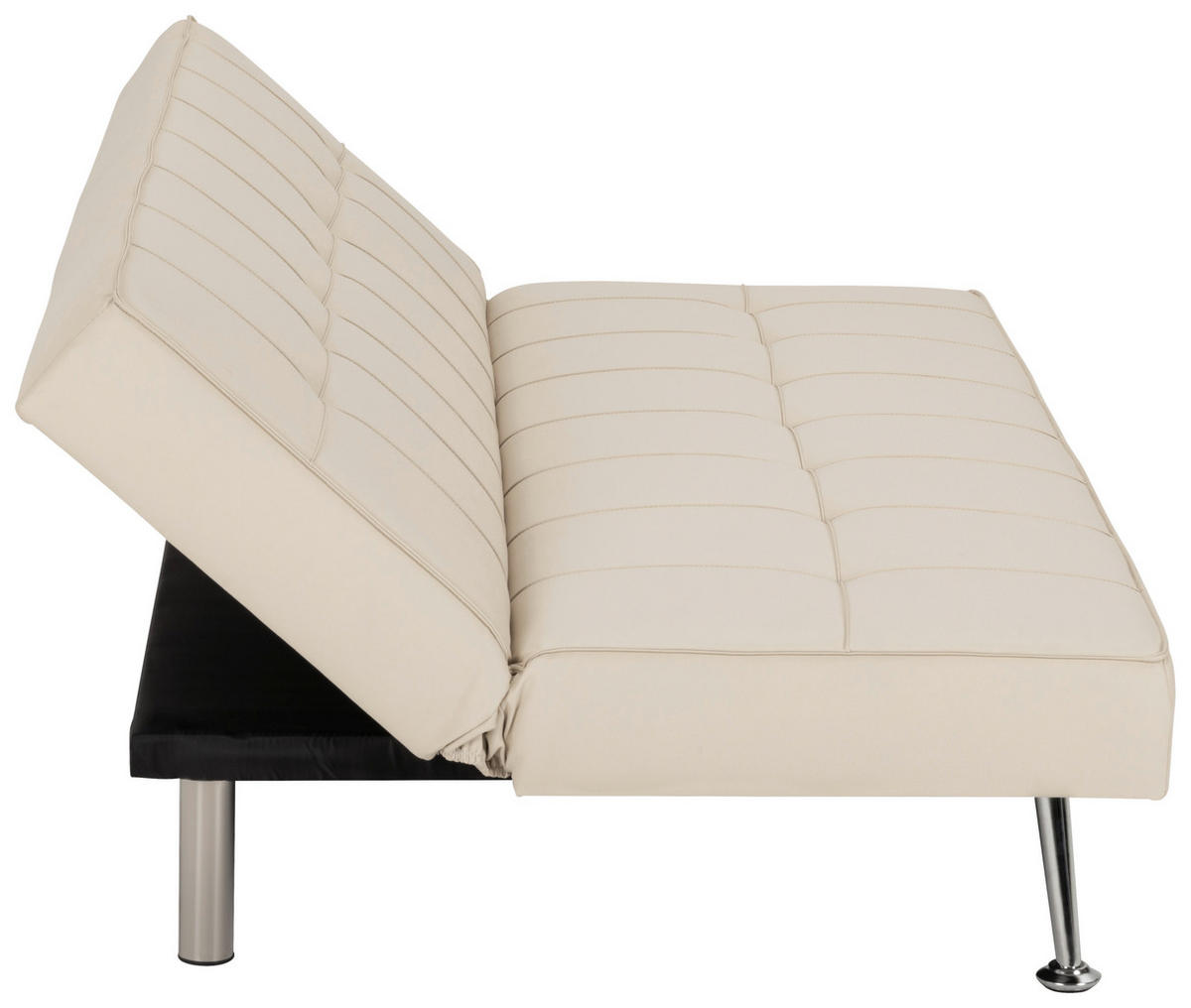 SCHLAFSOFA Lederlook Creme  - Silberfarben/Creme, Basics, Textil/Metall (179/74/91cm) - P & B