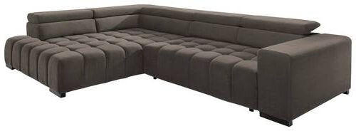 ECKSCHLAFSOFA in Braun Textil   - Schwarz/Braun, Design, Holz/Textil (201/307cm) - Livetastic