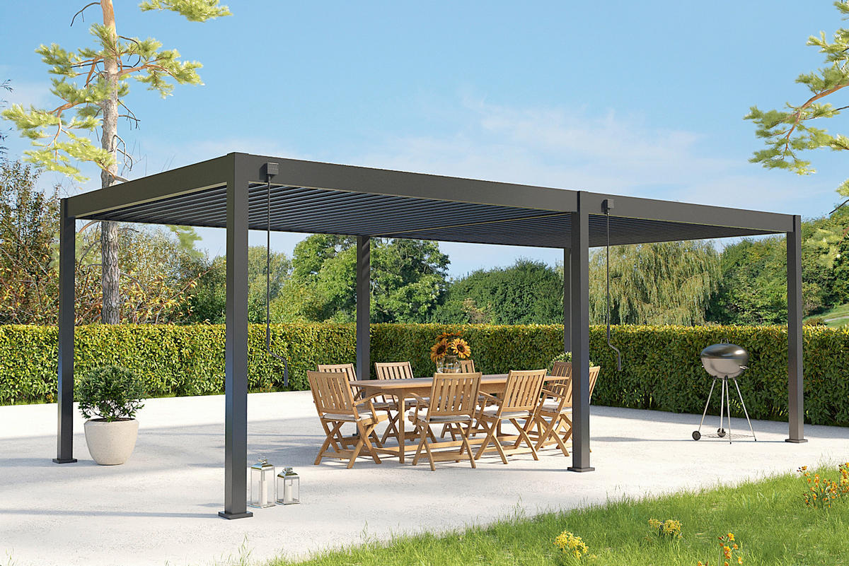 PERGOLA 360/720/255 cm   - Graphitfarben, Basics, Metall (360/720/255cm) - Gardenson