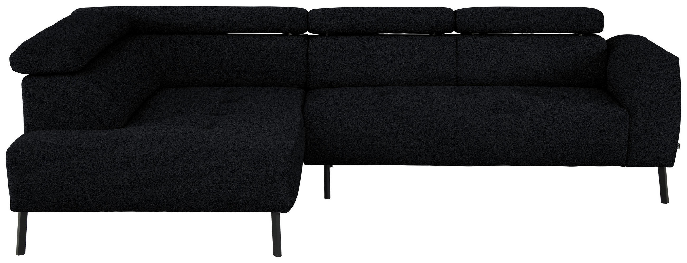 ECKSOFA in Chenille Anthrazit  - Anthrazit/Schwarz, Design, Textil/Metall (205/280cm) - Xora