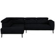 ECKSOFA in Chenille Anthrazit  205/280 cm  - Anthrazit/Schwarz, Design, Textil/Metall (205/280cm) - Xora