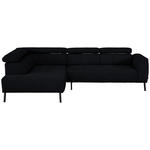 ECKSOFA in Chenille Anthrazit  205/280 cm  - Anthrazit/Schwarz, Design, Textil/Metall (205/280cm) - Xora
