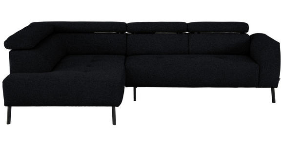 ECKSOFA in Chenille Anthrazit 205/280 cm - Anthrazit/Schwarz, Design, Textil/Metall (205/280cm) - Xora