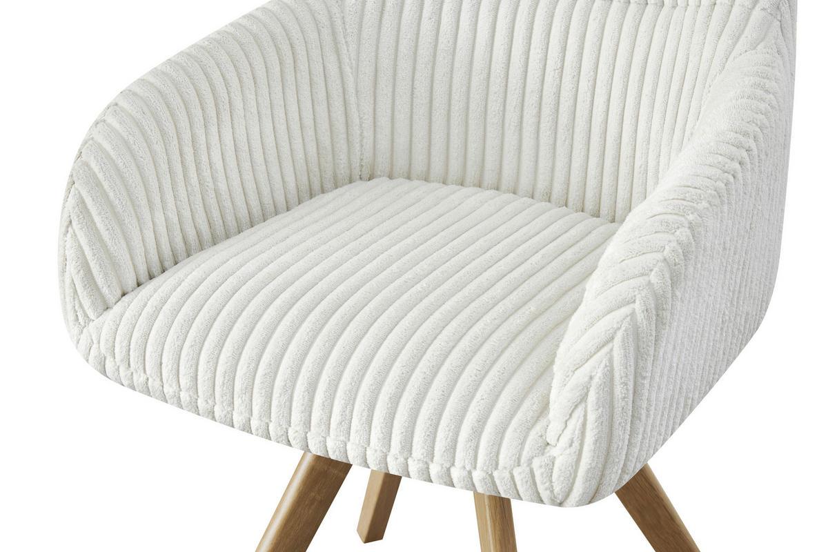 ARMLEHNSTUHL  in Eisen Cord  - Eichefarben/Beige, MODERN, Holz/Textil (56/88/60cm) - MID.YOU