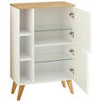 UNTERSCHRANK 60,2/76,8/32,5 cm - Eichefarben/Weiß, KONVENTIONELL, Glas/Holz (60,2/76,8/32,5cm) - Xora