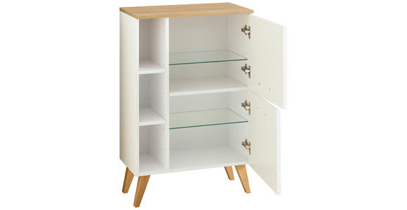 UNTERSCHRANK 60,2/76,8/32,5 cm - Eichefarben/Weiß, KONVENTIONELL, Glas/Holz (60,2/76,8/32,5cm) - Xora