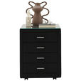 NACHTSCHRANK 50/64/41,5 cm  - Chromfarben/Anthrazit, KONVENTIONELL, Glas/Textil (50/64/41,5cm) - Dieter Knoll