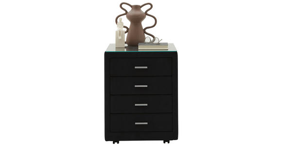 NACHTSCHRANK 50/64/41,5 cm - Chromfarben/Anthrazit, KONVENTIONELL, Glas/Textil (50/64/41,5cm) - Dieter Knoll