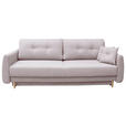 SCHLAFSOFA Webstoff Rosa  - Buchefarben/Rosa, KONVENTIONELL, Holz/Textil (220/90/95cm) - Carryhome