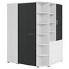 BEGEHBARER ECKSCHRANK Graphitfarben, Weiß 124/199/148 cm  - Alufarben/Graphitfarben, KONVENTIONELL, Holzwerkstoff/Kunststoff (124/199/148cm) - Boxxx