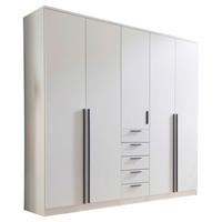 KLEIDERSCHRANK  in Weiß  - Schwarz/Weiß, MODERN, Holzwerkstoff/Kunststoff (225/210/52cm) - Carryhome
