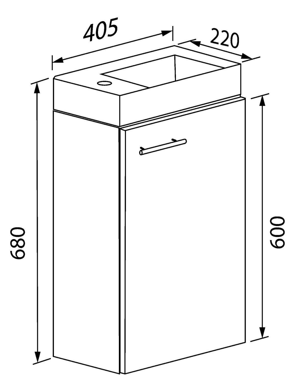 WASCHTISCHKOMBI 40,5 cm  - Weiss, Modern, Keramik/Holzwerkstoff (40,5cm) - MID.YOU