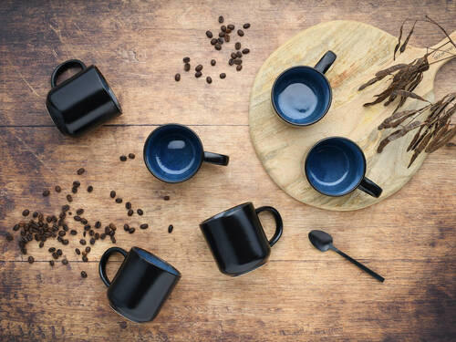 SET KAFFEMUGGAR 6 delar  - blå, Romantik / Lanthus, keramik - Creatable