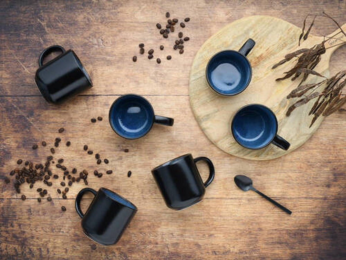 KAFFEEBECHERSET 6-teilig  - Blau, ROMANTIK / LANDHAUS, Keramik - Creatable