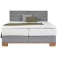 BOXSPRINGBETT 160/200 cm in Eichefarben, Hellgrau - Eichefarben/Hellgrau, Natur, Holz/Textil (160/200cm) - Valnatura
