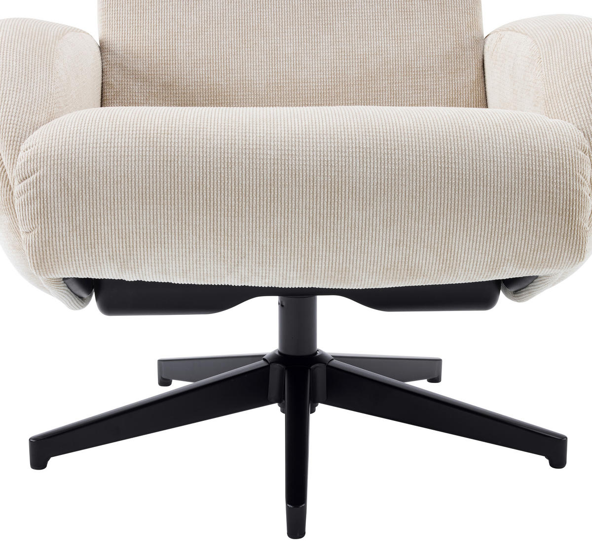 RELAXSESSELSET BASTY Webstoff Hocker    - Beige/Schwarz, Design, Textil/Metall (75/107/77cm) - Livetastic