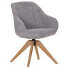 ARMLEHNSTUHL  Stoffauswahl, Sitzfläche 360° drehbar Cord  - Eichefarben/Hellgrau, Lifestyle, Holz/Textil (60/83/65cm) - Ambia Home