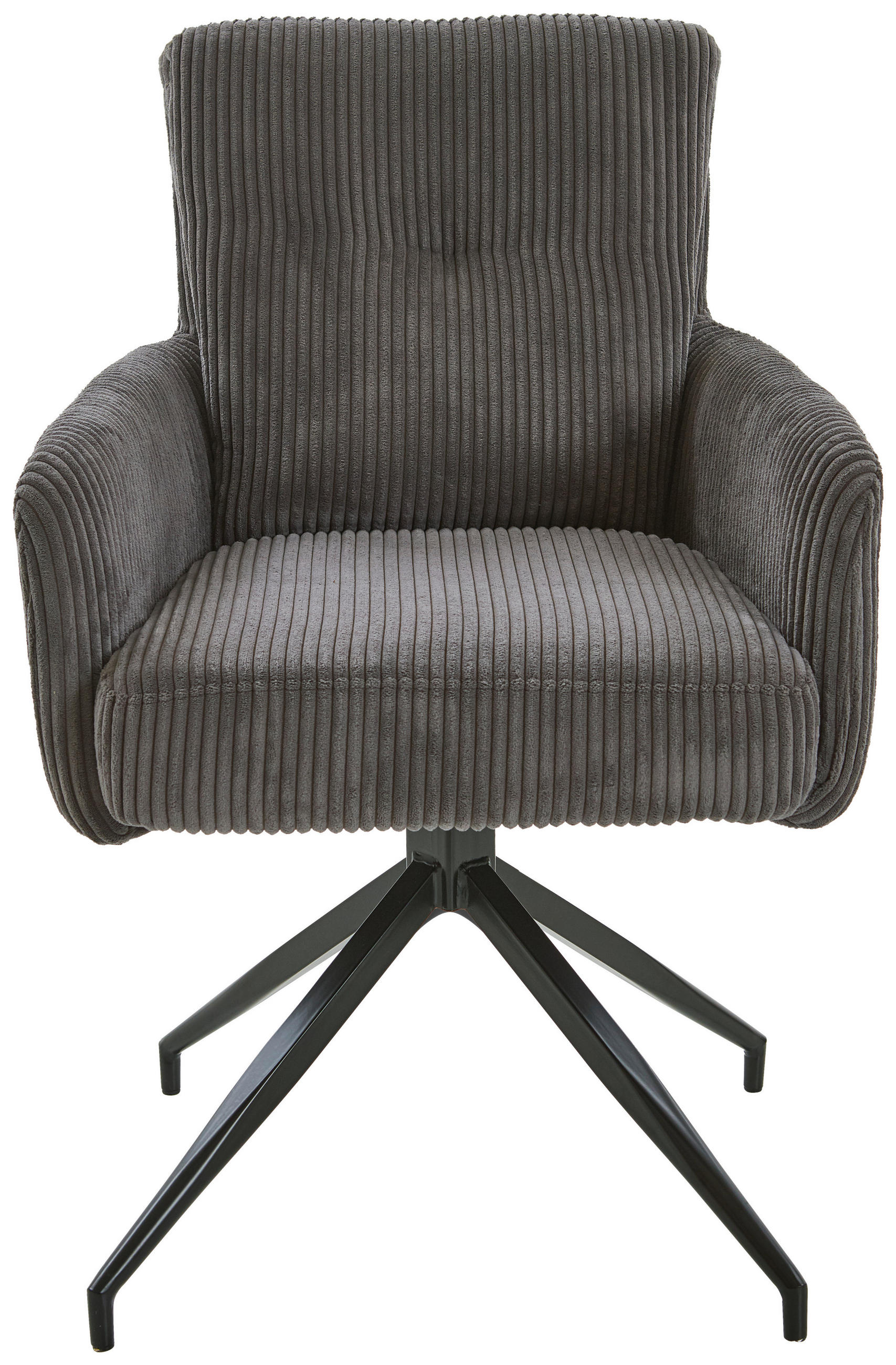 ARMLEHNSTUHL  in Eisen Cord  - Schwarz/Grau, Design, Textil/Metall (60/90/68cm) - Valdera