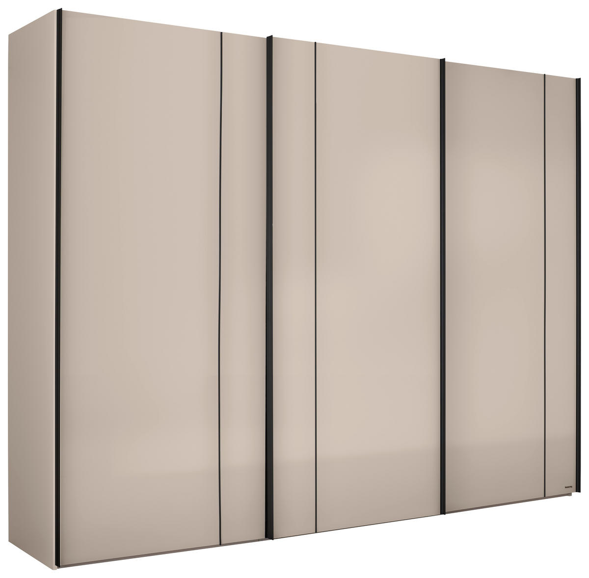 SCHWEBETÜRENSCHRANK 280/222/68 cm 3-türig Sandfarben  - Sandfarben/Schwarz, Design, Glas/Holzwerkstoff (280/222/68cm) - Musterring