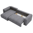 ECKSOFA in Cord Dunkelgrau  - Dunkelgrau/Schwarz, MODERN, Kunststoff/Textil (150/245cm) - Carryhome