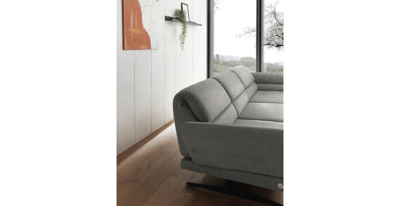 ECKSOFA  in Flachgewebe Hellgrau  279-327/176-217 cm  - Hellgrau/Schwarz, Design, Textil/Metall (279-327/176-217cm) - Dieter Knoll