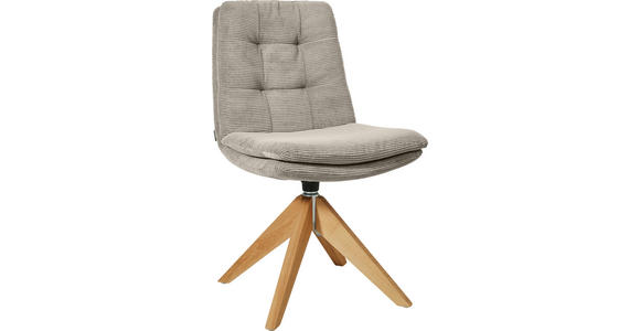 STUHL - Sandfarben/Eichefarben, Design, Holz/Textil (50/90/69cm) - Johann Jakob