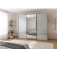 SCHWEBETÜRENSCHRANK 301/223/68 cm 3-türig Grau  - Chromfarben/Grau, KONVENTIONELL, Glas/Holzwerkstoff (301/223/68cm) - Novel