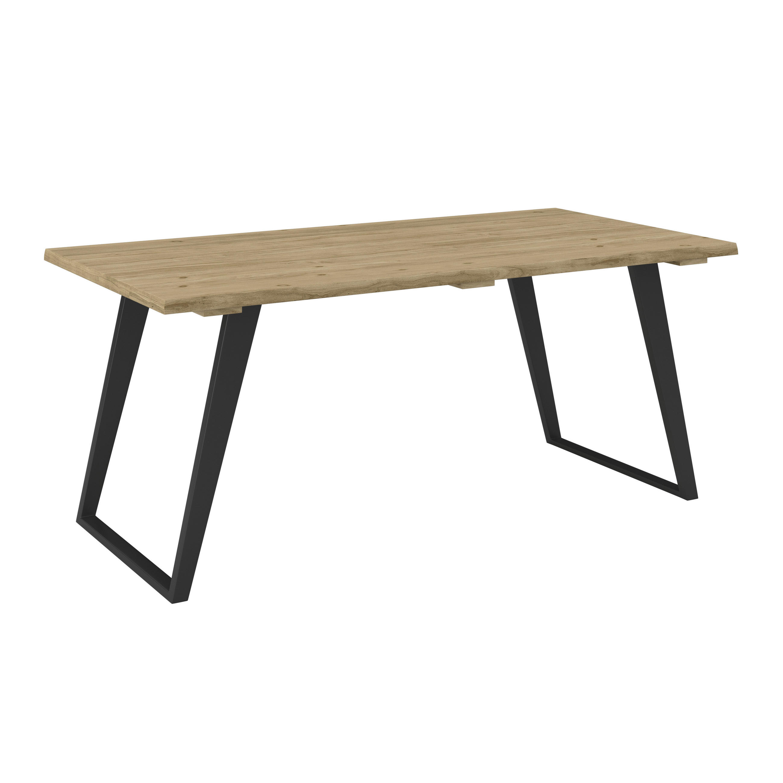 GARTENTISCH Metall, Holz rechteckig  - Schwarz/Akaziefarben, MODERN, Holz/Metall (180/76/90cm) - Ambia Garden