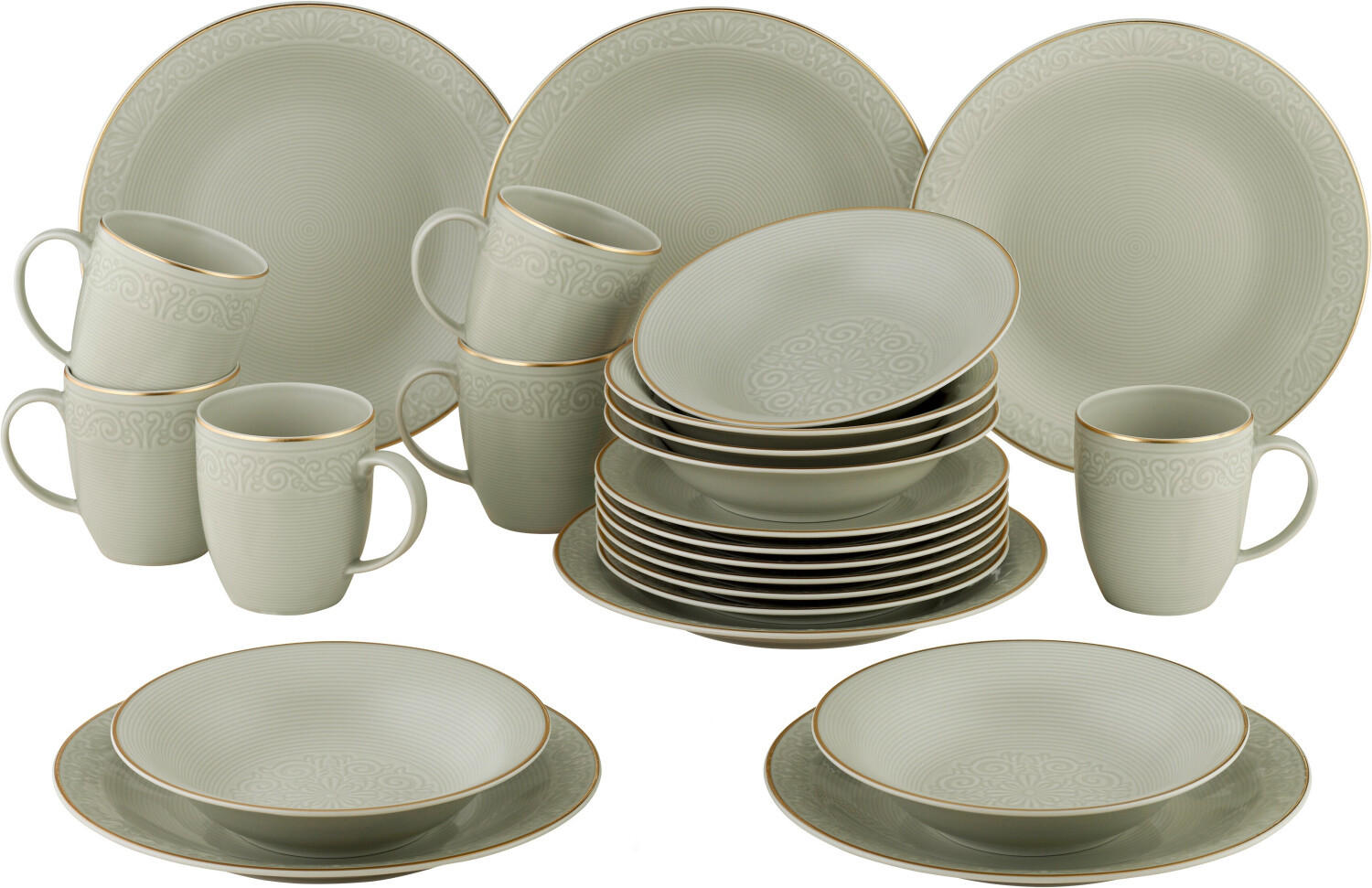 KOMBINIRANI SERVIS Imperial porcelan - zlate barve/bež, Basics, keramika - Van Well
