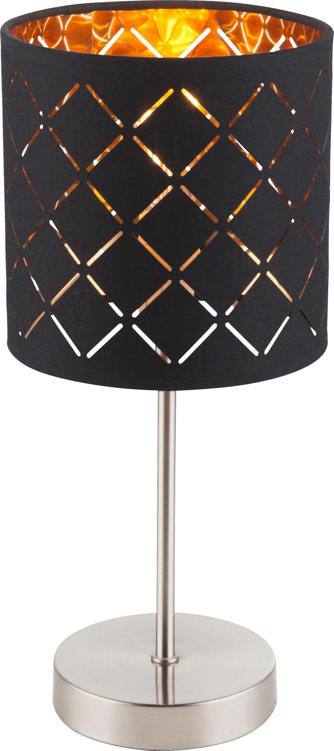 TISCHLEUCHTE CLARKE 15/35 cm  - Goldfarben/Schwarz, LIFESTYLE, Textil/Metall (15/35cm) - Globo