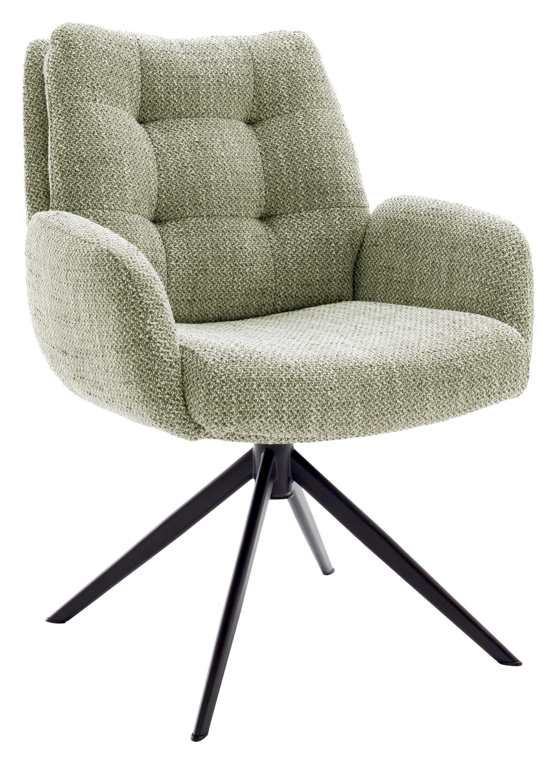 ARMLEHNSTUHL  in Stahl Webstoff  - Schwarz/Olivgrün, Design, Textil/Metall (72/95/77cm) - Novel